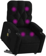vidaXL Sessel Elektrischer Massagesessel mit Aufstehhilfe Schwarz Stoff (1-St)