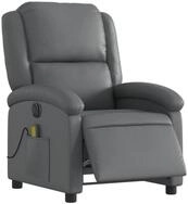 vidaXL Sessel Massagesessel Elektrisch Grau Kunstleder (1-St)