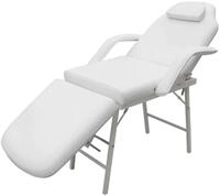 vidaXL Stuhl vidaXL Kosmetikstuhl Tragbar Kunstleder 185&times;78&times;76 cm Wei&szlig;