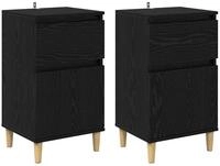 vidaXL Nachttisch Nachttisch 2 pcs Schwarz Eichen-Optik 40 x 35 x 70 cm (2-St)