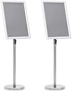 vidaXL Vitrine Plakatst&auml;nder 2 pcs Silber 45 x 32,7 x 108 cm Aluminium (2-St)