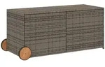 furnicato Gartenbox Gartentruhe mit Rollen Grau 283L Poly Rattan (1 St) grau...