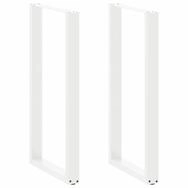 vidaXL Tischbein Bartischbeine U-Form 2 Stk. Wei&szlig; 60x(110-111) cm Stahl