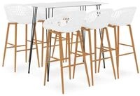 vidaXL Essgruppe 7-tlg. Bar-Set Wei&szlig;, (6-tlg)