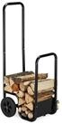 relaxdays Kaminholzregal Kaminholzwagen schwarz, BxTxH:43x40x110 cm