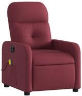 vidaXL Sessel Massagesessel Elektrisch Weinrot Stoff (1-St)