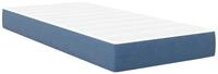 vidaXL Bett Bettmatratze mit Matratze Blau 90 x 200 cm Stoff (1-tlg)