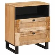 vidaXL Nachttisch Nachttisch Natur 50 x 33 x 62 cm Massivholz (1-St)
