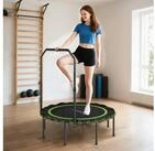 SPORTNOW Fitnesstrampolin mit verstellbarem Handlauf, &Oslash; 114 cm,...