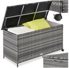 tectake Gartenbox Aluminium Auflagenbox mit Rattangeflecht, 116 x 54 x 64 cm