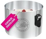 Sallys Tortenring 10 cm V2 aus robustem Edelstahl mit Innenskalierung, rund,...