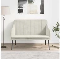 vidaXL Sitzbank, Sitzbank Creme 110x76x80 cm Samt