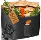 KESSER Kaminholzkorb XL &ndash; 60/90 L Volumen, rutschfeste Holzgriffe,...