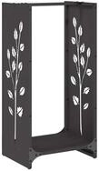 vidaXL Kaminholzregal Brennholzregal Schwarz 40x30x80 cm Kaltgewalzter Stahl
