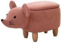 SVITA Kinderhocker Tierhocker, mit Stauraum, Sitzhocker, Sitztruhe, Maus Rosa