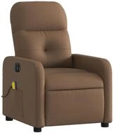 vidaXL Sessel Massagesessel Elektrisch Braun Stoff (1-St)