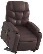 vidaXL Sessel Massagesessel mit Aufstehhilfe Braun Kunstleder (1-St)