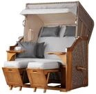bene living Strandkorb Schleswig Pinie 2-Sitzer - PE mokka - Modell 559, BxTxH: