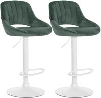 CLP Barhocker Milet Samt (Set, 2er), Samtbez&uuml;ge, h&ouml;henverstellbar, drehbar