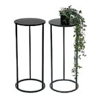 DanDiBo Blumenhocker 2x Metall Schwarz Rund 60 cm Blumenst&auml;nder Beistelltisch...