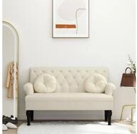 vidaXL Sitzbank, Sitzbank mit R&uuml;ckenlehne 120x62x75,5 cm Leinen