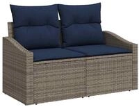 vidaXL Loungesofa Gartensofa Grau 123 x 62 x 69cm Poly-Rattan, 1 Teile