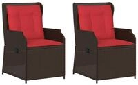 vidaXL Gartenlounge-Set Gartenbank 2 pcs Braun Poly-Rattan, (2-tlg)