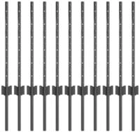 vidaXL Bett Eingebetteter Zaunpfosten 11 pcs Grau 100 cm (11-tlg)