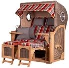 bene living Strandkorb Ammersee 2-Sitzer Teak - PE grau - Modell 584, BxTxH: