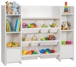 relaxdays Kinderregal gro&szlig; mit Boxe, wei&szlig;