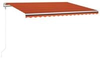 vidaXL Markise Automatische Markise mit LED Windsensor 400x300 cm Orange/Braun