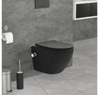 LuxeBath Tiefsp&uuml;l-WC Sp&uuml;lrandloses Wand H&auml;nge WC aus Keramik mit WC-Sitz