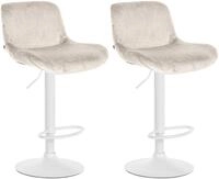 CLP Barhocker Solon (Set, 2 St., 2er), Samt- oder Stoffbezug, wei&szlig;es Metall