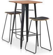 vidaXL Essgruppe 3-teiliges Bar-Set Stahl Schwarz, (3-tlg)