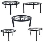 relaxdays Blumenhocker Runde Blumenst&auml;nder im 5er Set (5er Set), schwarz