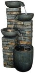 Dehner Gartenbrunnen Mattone, mit warmwei&szlig;er LED-Beleuchtung, 46 x 89 x 43 cm,