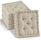 Beautissu Stuhlkissen 4er Set Bodenkissen Sitzkissen Mila, 50x50cm, Leinen,