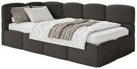 Selsey Jugendbett CLOUDY, mit Lattenrost, Bettkasten und Eck-Kopfteil, Boucl&eacute;,