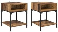 vidaXL Nachttisch Nachttisch 2 pcs Altholz 40 x 40 x 50 cm Holzwerkstoff (2-St)