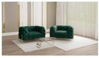 S-Style M&ouml;bel Chesterfield-Sessel Ashley mit Goldenen Metall F&uuml;&szlig;en, mit