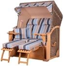 bene living Strandkorb Schaalsee 2-Sitzer Teak - PE grau - Modell 580, BxTxH: