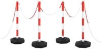 vidaXL Verkehrsschild Kettenpfosten-Set mit 10 m Kunststoffkette, (4 St)
