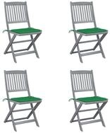 vidaXL Gartenstuhl Klappbare Gartenst&uuml;hle 4 Stk. mit Kissen Massivholz (4 St)