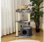 PawHut Kratzbaum 90 cm Kratzbaum mit H&auml;ngematte Spielbaum Katzenh&ouml;hle,...