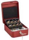 relaxdays Geldkassette Rote Geldkassette mit Euro M&uuml;nzz&auml;hlbrett