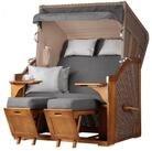 bene living Strandkorb Schleswig Pinie 2-Sitzer - PE mokka - Modell 558, BxTxH: