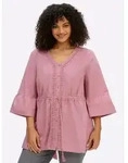 Sheego Klassische Bluse Tunika 3/4-Arm rosa 44 EU