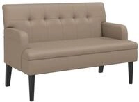 vidaXL Sitzbank Sitzbank mit R&uuml;ckenlehne Cappuccino 112x65,5x75 cm Kunstleder