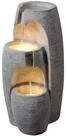 Teamson Home Gartenbrunnen Moderner 3-stufiger Gartenbrunnen mit LED, Grau