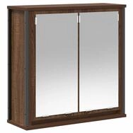 vidaXL Badezimmerspiegelschrank Bad-Wandschrank mit Spiegel Braun Eichen-Optik